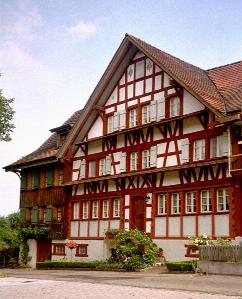 Fachwerk (Tudor style) house in Hurne
