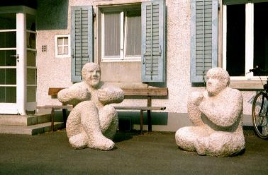 Statues outside a house in Baden