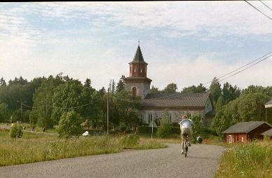 Church near Iniö, Bert in foreground