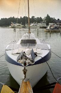 The solar boat Solveig, moored at Nagu