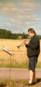 Robert Gyllenberg, trumpeting somewhere in Finland
